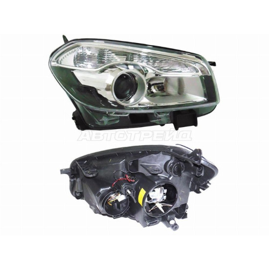 Фара NISSAN QASHQAI/DUALIS 10-14 прав под ксенон (Евросвет) DEPO