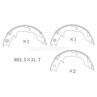 Колодки ручника MITSUBISHI ASX 10-/LANCER X 07- SAT