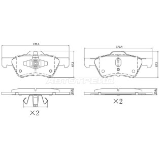 Колодки тормозные перед FORD MAVERICK 01-08/ MAZDA TRIBUTE 04-08 SAT