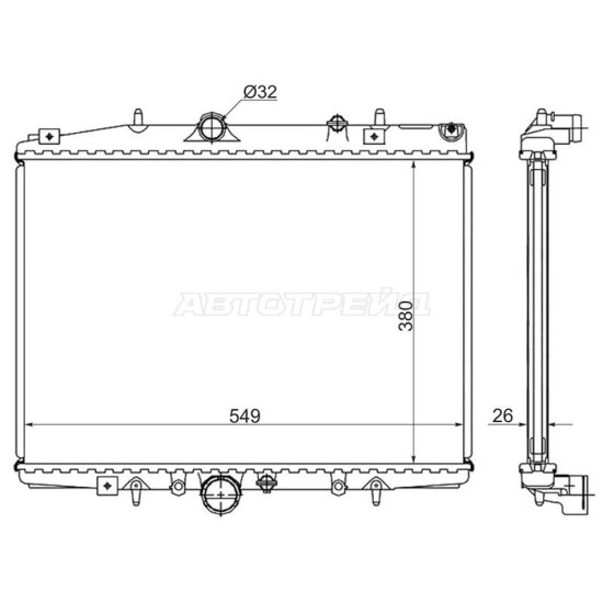 Радиатор CITROEN C5 (00-04)/PEUGEOT 406 (99-)/PEUGEOT 607 (00-) 2.0/2.0TD SAT