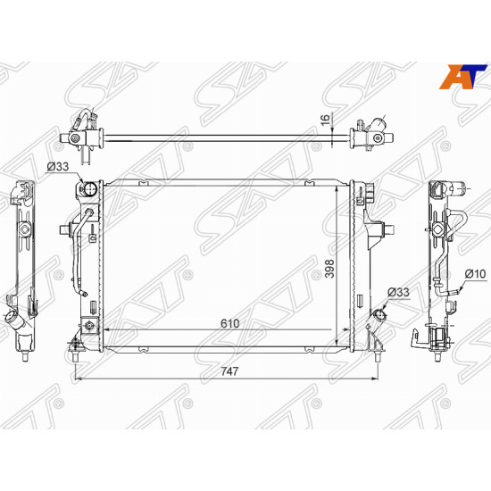 Радиатор HYUNDAI ELANTRA 16- SAT