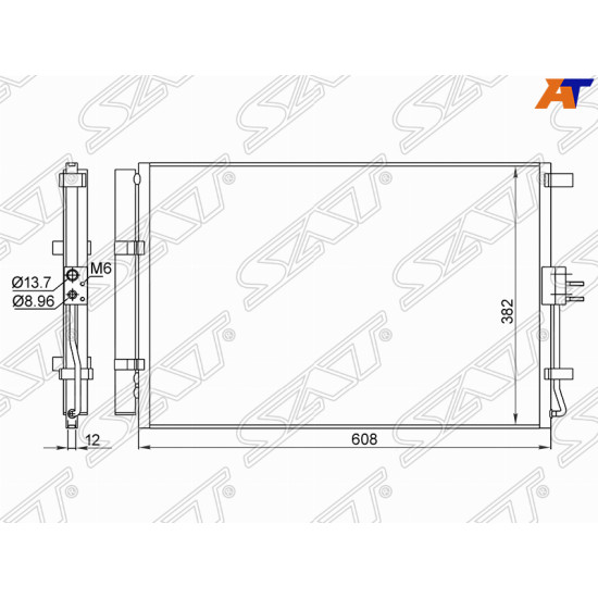 Радиатор кондиционера KIA SOUL 1.6 09-12 SAT