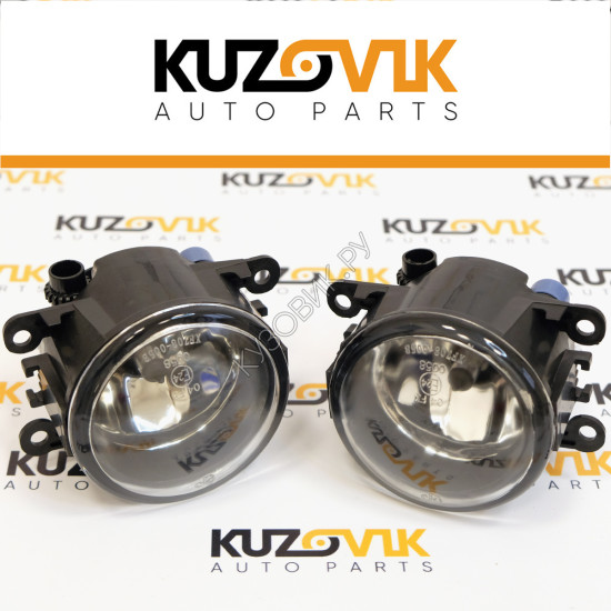 Фары противотуманные комплект Renault Megane 2 / Scenic 3 / Sandero / Mitsubishi Outlander 2 с 2005 / Outlander 3 л + п 2 штуки с регулировкой угла наклона и лампочкой KUZOVIK
