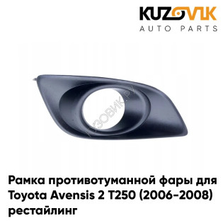 Рамка противотуманной фары правая Toyota Avensis 2 Т250 (2006-2008) рестайлинг KUZOVIK